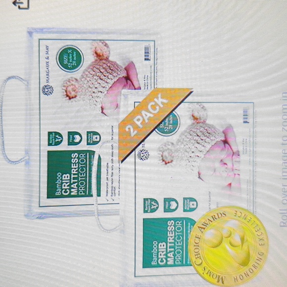 2Pk Margaux & May Premium Ultra Soft Bamboo Waterproof Crib Mattress Protector - Picture 3 of 6